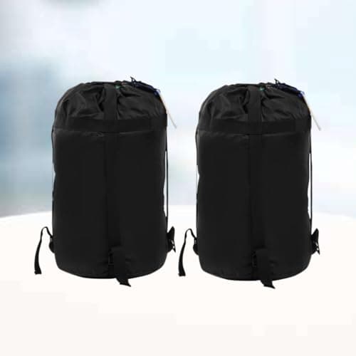 2pcs Compression Bag for Hiking and Trekking with Four Straps Black — view 6