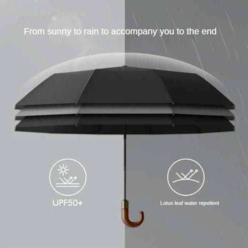 XYNM umbrellas for rain Windproof Travel Umbrella Automatic Folding Upf50+ Uv Protection Compact Portable With Curved Handle Sun And Rain-burgundy-iron-10k — view 4