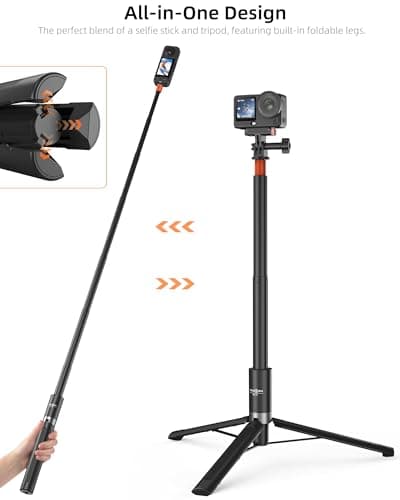 58"/147cm Invisible Selfie Stick Tripod for Insta360 X6/X5/X4/X3/Luna Ultra — view 4