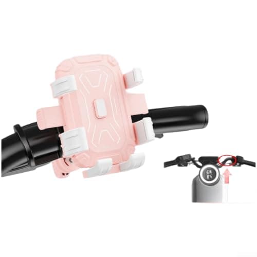 Metal Arm Motorcycle Phone Mount 20-32mm Handlebar Grip(Cream white) — view 3