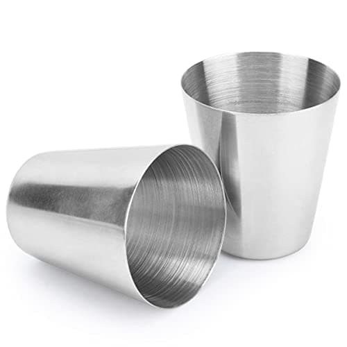 saijer Stainless Steel Shot Cups, 16 PCS Schnapps Cup Metal Shot Glasses Tumblers Mini Wine Drinking Glasses Travel Wine Cup Stackable Drinking Cups Portable Hip Flask for Outdoor Camping (30ML) — view 3