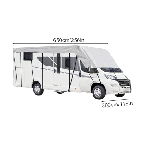 Caravan Roof Cover - 6.5M 210D Canvas Motorhome Top Cover, Waterproof UV Resistant Sunshade Roof Protector | Snowproof & Dustproof For Trailer, Camping, Travel, Outdoor Adventures, Road Trip, Winter — view 6