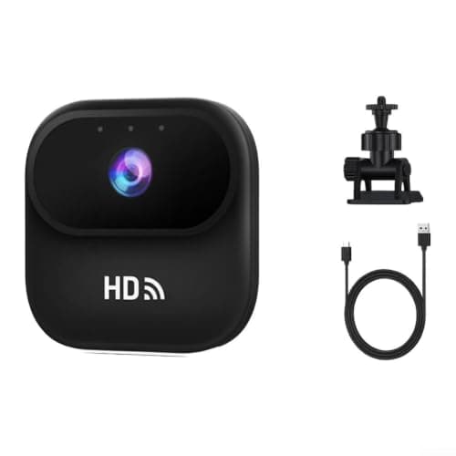 Compact WiFi Camera Pocket Sized Indoor Surveillance for Baby Pet Dog - Live Stream Motion Detection Two Way Audio(Black)