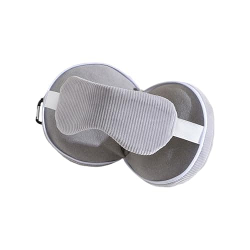 2-In-1 Travel Pillow with Eye Mask,Light Blocking, Neck Support, Compact & Portable Cushion,Folding Soft Mini Pillow Eye Mask for Office, Plane, Train or Car (Gray)
