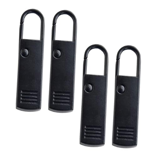 Hoement 4pcs Zipper Repair Kit Black Zinc Alloy Zipper Heads for Female Clothing and Bags Creative Outlook for Jackets Coats and Luggage