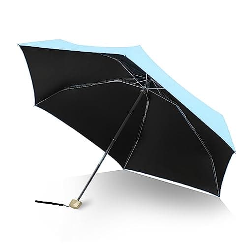 RiToEasysports Mini Foldable Umbrella with UV Protection and Wind Proof Features Ideal for Travel and Daily Use Alloy Impact Cloth (Sky Blue)