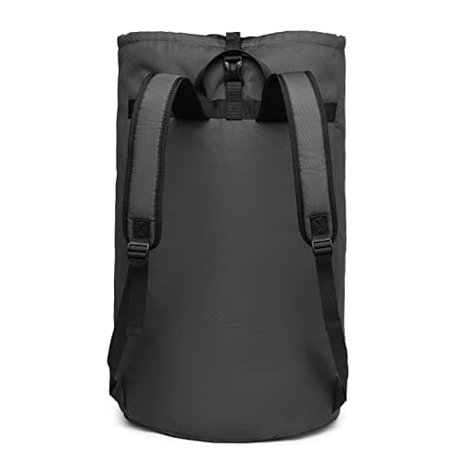 SUOVOCK laundry bag backpack, extra-large heavy duty laundry bags, laundry backpack for college students, with drawstring closure, camping, travel (charcoal grey laundry bag with straps) — view 6
