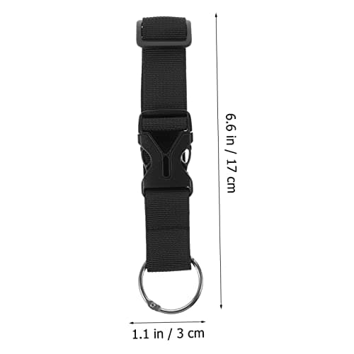 2pcs Black Immitation Nylon Luggage Buckle Straps with Metal Snap Clasp — view 6