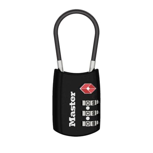 Master Lock 4688D Accepted Set Your Own Combination TSA Approved Luggage Lock, Black, 1 Pack