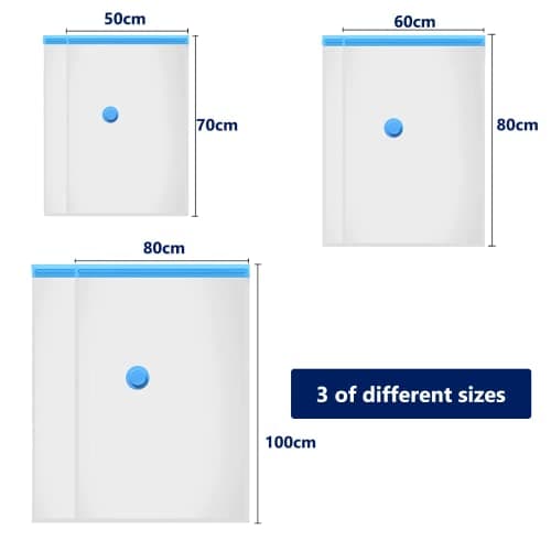 Vacuum Storage Bags for Clothes - 6 Pack(2 Jumbo + 2 Large Medium) Reusable Sealer with Double Zip Seal Travel Space Saver Duvets, Bedding, Quilts, Pillows — view 2