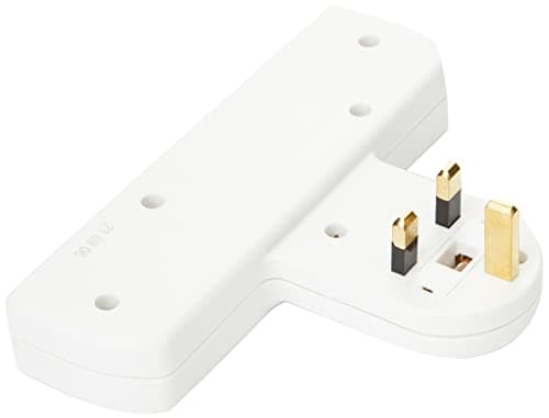 3 Way Triple Gang UK 3 Pin Multi-Socket Plug Extension Mains Adaptor British Approved 13A - White — view 2