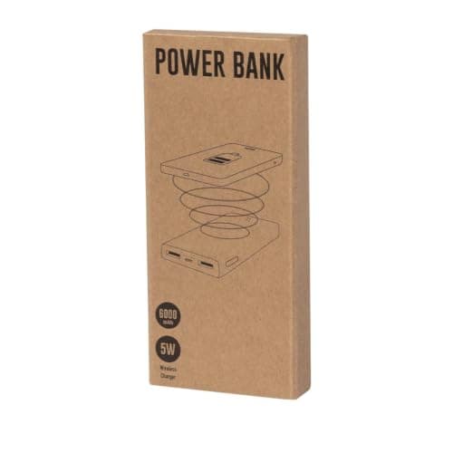 Sawfish Personalised Power Bank Kalery 6000mAh Bamboo Wireless Power Bank 5W Charger with Dual USB Outputs, USB-C Input/Output — view 3