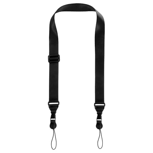 1 Pack Adjustable Shoulder Strap with Quick Release Buckles, Comfortable Non-Slip Neck Lanyard Strap for Tablet, Camera, Binoculars, Laptop Bag, Handbag, Luggage – Durable Nylon, Black, Medium Length