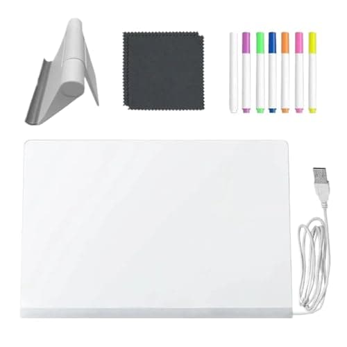 Luminous Drawing Board - LED Drawing Board with 7 Quick-Dry Markers for Children - Luminous Board for Home Nursery Travel Schools