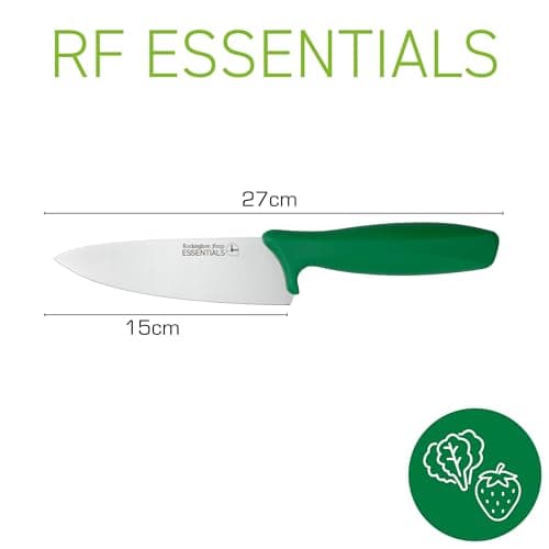 Rockingham Forge Essentials Green Handle Chef’s Knife 15cm for Salad & Fruit - Coloured Knives for Food Hygiene, Allergen and Intolerance - Colour Coded Stainless Steel Kitchen Knives — view 2