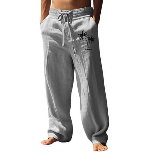 Lightweight Summer Trousers for Men, Linen Look Fabric, Wide Leg Profile, Stretch Waist, Soft Drape, Pocket Detail, City Break, Travel Day, Garden Party, Coffee Run, Casual Friday Look — view 3