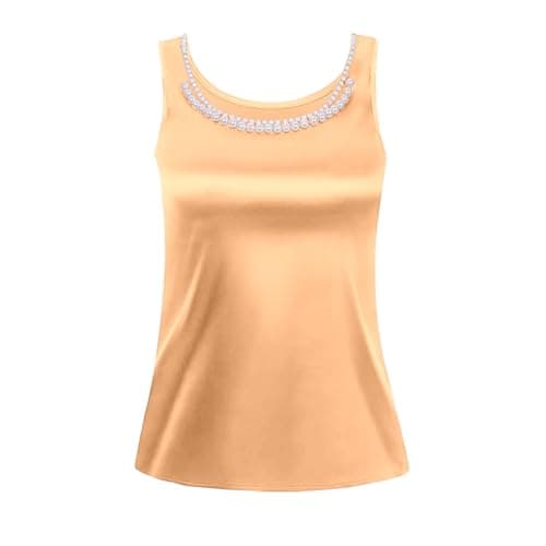 Women's Vest Top Crew Neck Slim Fit, Solid Colour, Summer Sleeveless Top for Streetwear, Parties, Lounging, Trips and Everyday Wardrobe Looks, Soft Weekend Outfit Feel, UK Wardrobe Es (Rose Gold, XXL) — view 2