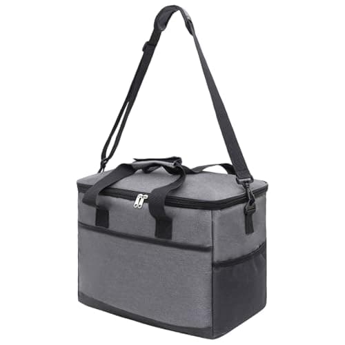 30L Large Insulated Cooler Bag, Leakproof Picnic Cool Bag with Shoulder Strap, Foldable Thermal Food Storage for Camping, Beach, Shopping & Travel, Keeps Food Hot & Cold