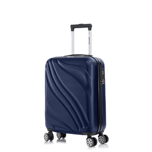 Luggage Depot Carry On Suitcase 55x38x20cm, TSA Lock for Ryanair, Navy Blue
