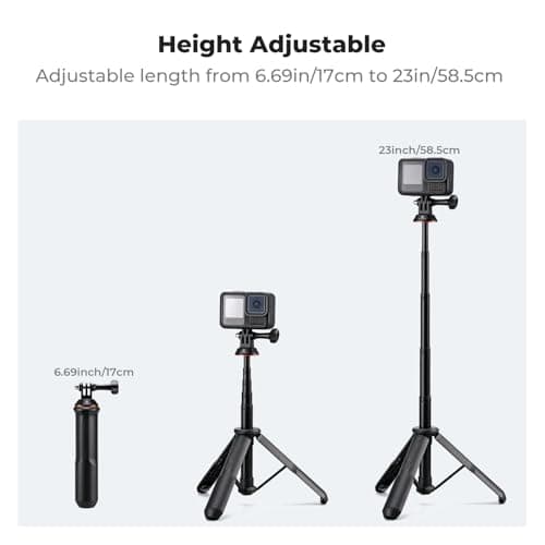 K&F CONCEPT 58.5cm/23inch Portable Adjustable Stand Selfie Stick Tripod — view 2