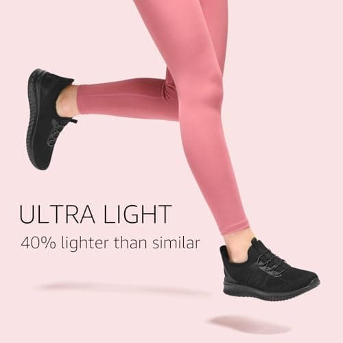 STQ Slip on Trainers Women Comfortable Walking Shoes for Travel Essentials Lighweight Ladies Work Gym Fitness Shoe with Arch Support All Black UK 4 / US 6 — view 4