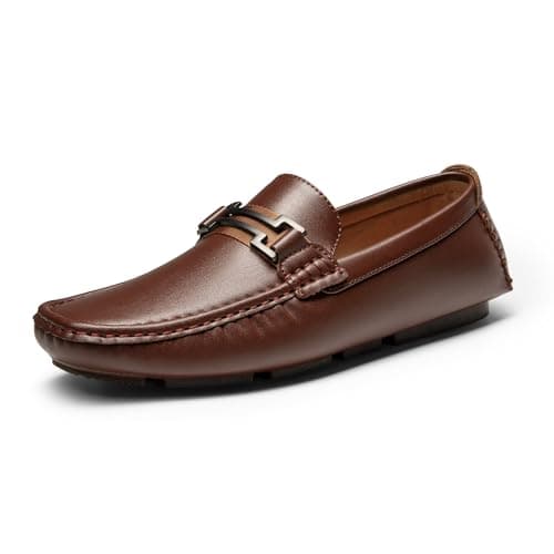 Bruno Marc Men's Loafers Slip-on Shoes,Size 11,Brown,HUGH-01