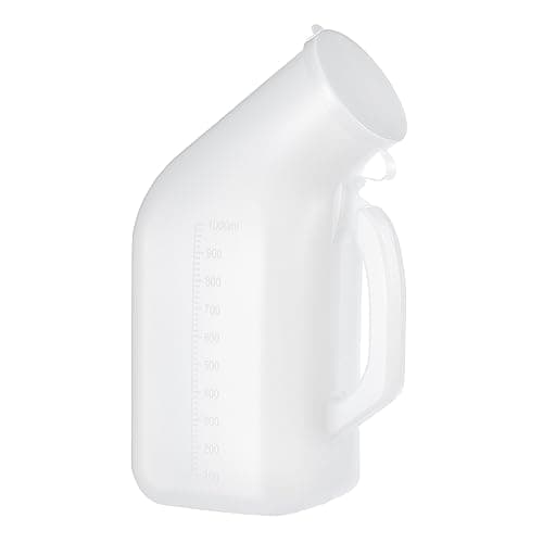 1 x Easy Care Solutions | Male Urinal Bottle | 1000ml | White Secure Cap | Measuring Scale | Easy Grip Handle | Pack of 1, Opaque — view 4