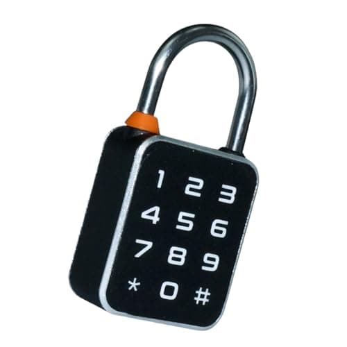 Intelligent Fingerprints Padlock with Touch Screens Keypad App Controlled Electronic, Waterproof for Gym and School USB Rechargeable
