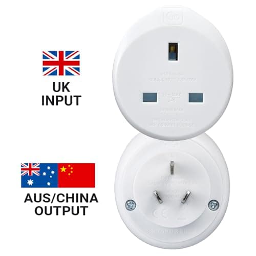 Go Travel UK to Australia, China Plug Adapter with USB-A, earthed & compact — view 3