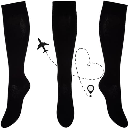 Kensington Cotton Flight Socks 18–21mmHg Compression for Men & Women 3-5