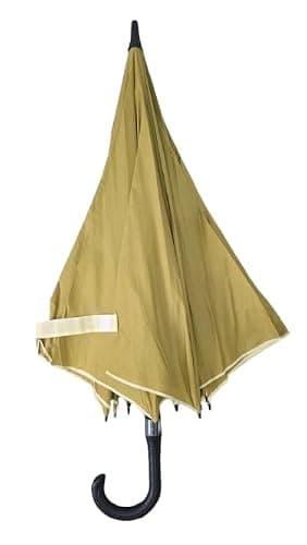 onestopbuys 16 Ribs Large Golf Umbrella Automatic Open Water Resistant for Men Women (gold with cream edge)