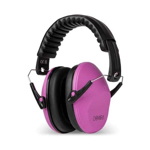 DOMIRA Kids Ear Defenders SNR 26 – Noise Cancelling Ear Muffs for Children, Hearing Protection for School, Travel & Shooting – Lightweight Adjustable Headphones (Pink)
