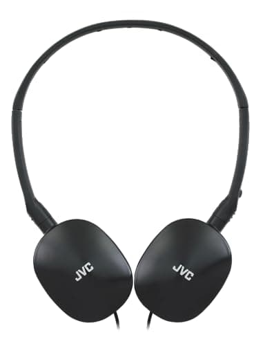 JVC HA-S160M-B Flats Foldable and Compact Headphones in Glossy Trendy Colour, with Switch for Microphone On/Off, Ideal for Teleworking and Online Seminars (Black) — view 2