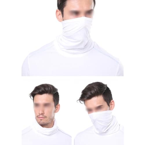 JIHUOO 3 Pcs Neck Gaiter Ski Face Mask Windproof Scarf Bandana Tube Neck Warmer for Hiking Cycling Running UV Protection Balaclava White — view 3