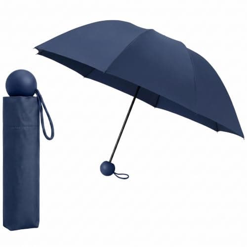 BMLIMITED BML Dark Blue Mini Folding Travel Umbrella Windproof Lightweight Portable Compact Pocket Umbrella for Men and Women Rain and Sun Protection with UV Protection
