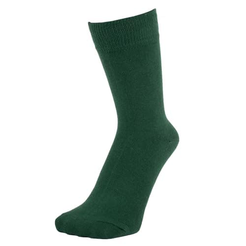 ZAKIRA Combed Cotton Dress Socks - Plain Colour Business Crew Socks for Men & Women, Soft Breathable Cotton, 6-10 (UK), Green — view 2