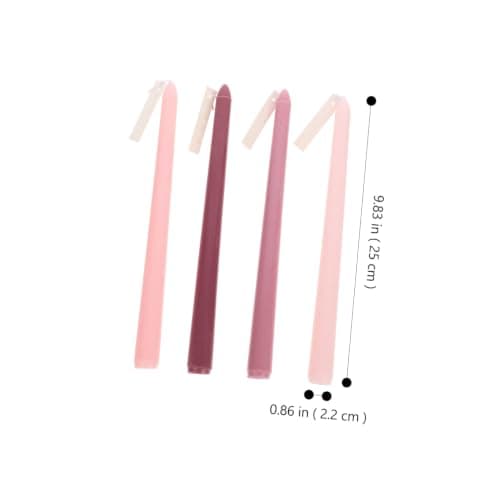 4Pcs Long Pole Scented Taper Candles, Smokeless Pink Paraffin — view 2