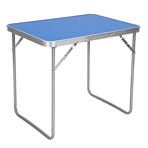 Holdfiturn Camping Table Portable Folding Picnic Table Lightweight Aluminum Picnic Table with Handle Indoor Outdoor Foldable Table for Beach Party BBQ Picnic 70x50x60cm