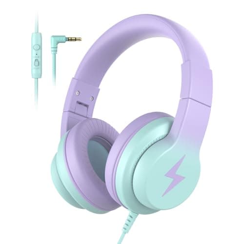 Candy Bila Wired Kids Headphones with Microphone for School Travel,3.5mm