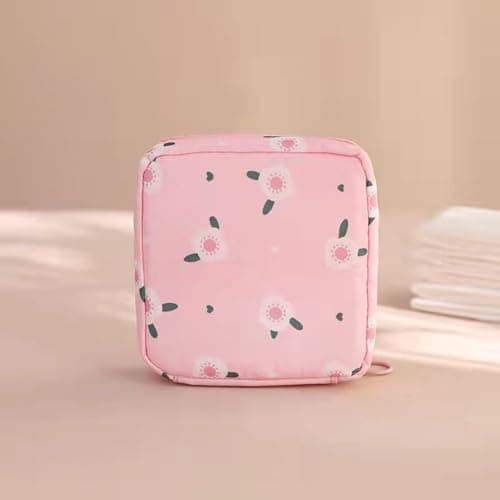 Portable Menstrual Pad Bag - Waterproof Tampon Organizer, Feminine Hygiene Pouch | Small Compact Design Backpack Purse Pocket Fit, Perfect First Period Kit Girls Teens School Bag with Inner Pocket Lin — view 4