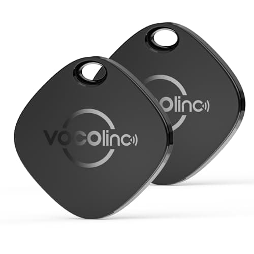 VOCOlinc Air Tracker Tag Key Finder 2 Pack, Luggage Tracker Compatible with Apple Find My App (iOS Only, not Support Android), Battery Replaceable, Bluetooth Item Locator for Keys, Suitcases, Bags