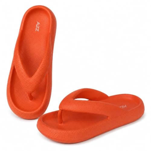 A2Z Women EVA Flip Flops Lightweight - Slider LDS 1304 Orange 3/4 UK