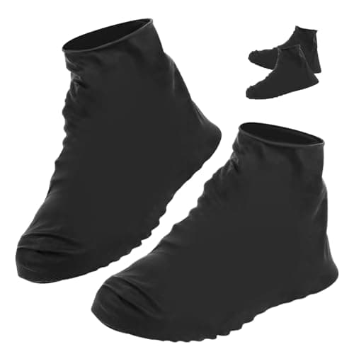 4 Pairs Non Slip Reusable Shoe Covers, Waterproof Silicone Rain Overshoes