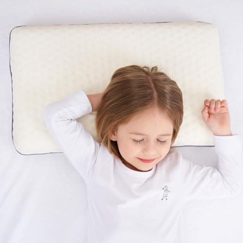 SIKAINI Kids Memory Foam Pillow, Hypoallergenic Neck Support for Children (3-10 Years), Breathable & Machine Washable Cotton Cover, Certified Safe Toddler Pillow for First Big Bed, Orthopedic Design — view 3