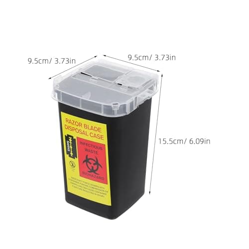 2pcs Razor Blade Storage Boxes Locking Lid, Portable Black Plastic — view 2