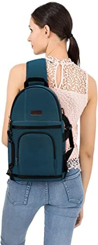 MOSISO Camera Sling Bag, DSLR/SLR/Mirrorless Camera Backpack, Deep Teal — view 6