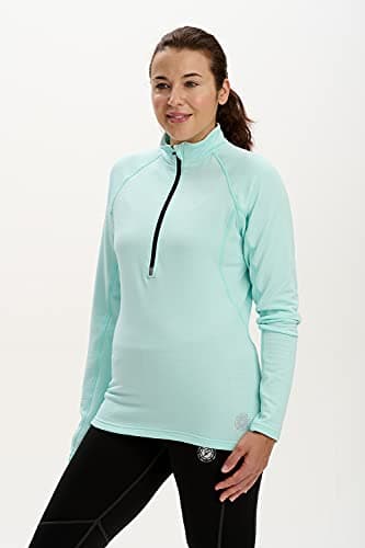 Time To Run Long Sleeve Running Top For Women With Zip Neck - Lightweight Quick Dry Thermal - Ideal For Running/Training/Fitness/Sports 14 Mint — view 2