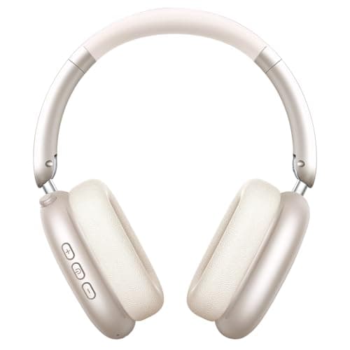 Wentronic Y01 Wireless Over Ear Headphones, Noise Canceling Bluetooth 5.3 Headphones with Microphones,Hi-Res Audio,48H Playtime,Foldable,Breathable Soft Earpads for iOS/Android/Samsung/PC-Starlight