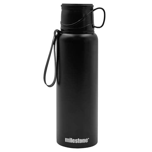 Milestone 53009 Double Walled Flask / 1.2L Large Capacity for Hot or Cold Drinks/Insulated Stainless Steel Travel-Friendly Bottle with Built in Tea Strainer