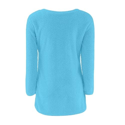 Teen Girls Crew Neck Jumper Kids Plain Sweater Top Casual Fleece Sweatshirt — view 4
